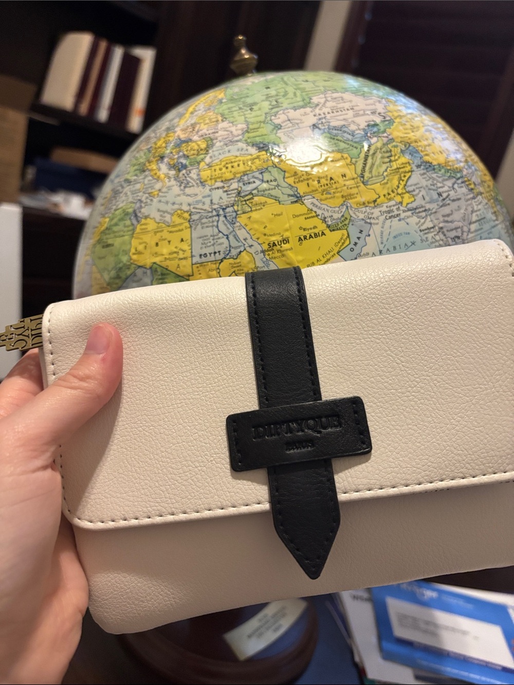 Diptyque Qatar Business Class clutch and toiletries